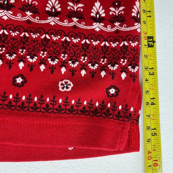 Carolina Colours Plus Red Bandana Print Long Sleeve Round Neck T Shirt Women 20W - Picture 11 of 13
